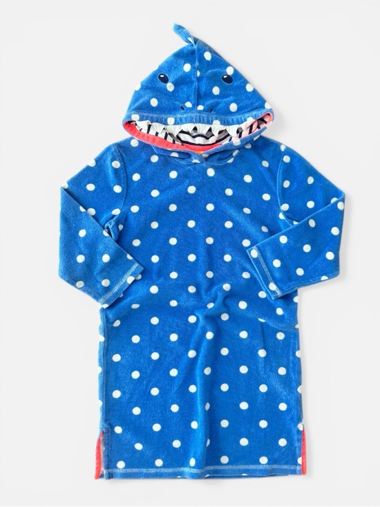 Mini Boden Other - Mini Boden Blue Polka Dot Hooded Shark Swim Coverup size 6/7